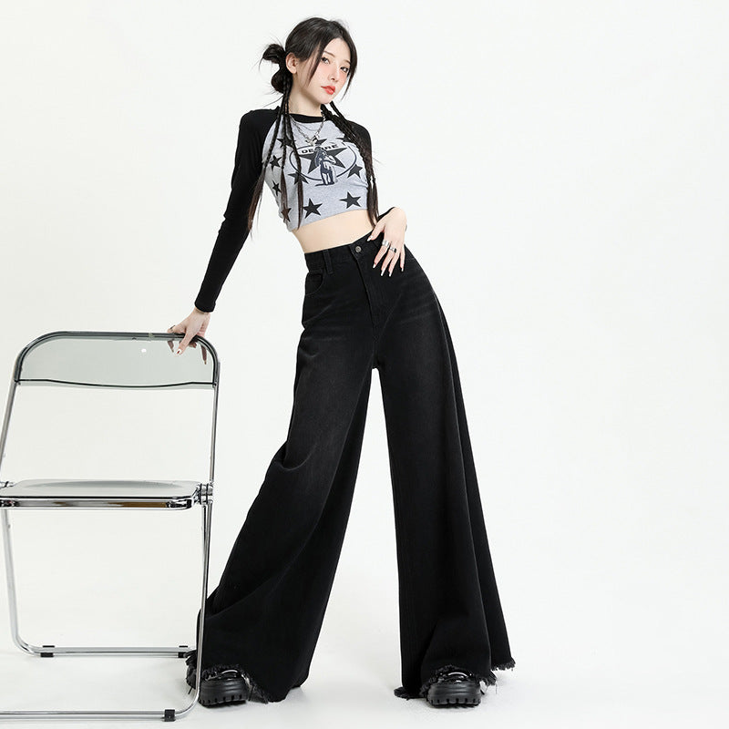 Vintage Grunge Washed Wide-Leg Jeans