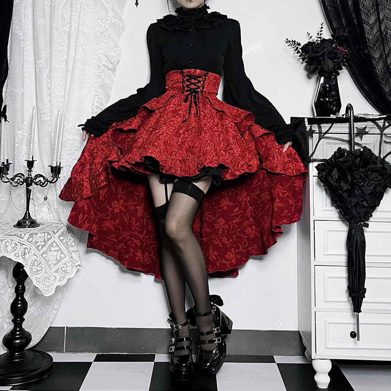 High-Low Gothic Corset Ruffle Skirt