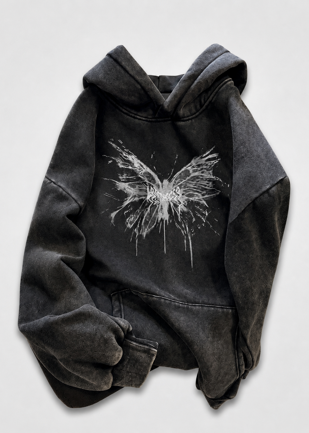 Phantom Butterfly Washed Oversized Hoodie