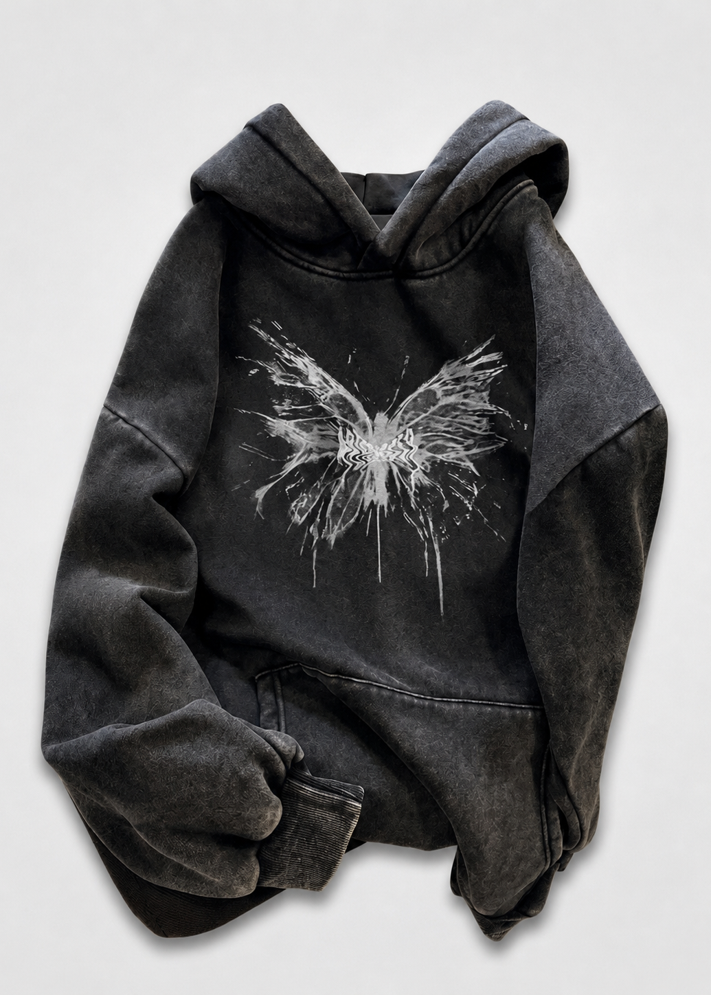 Phantom Butterfly Washed Oversized Hoodie