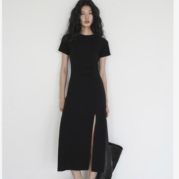 Gothic Split Front Mid-Length Dress