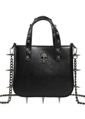 Gothic Skull & Cross Studded Crossbody Handbag