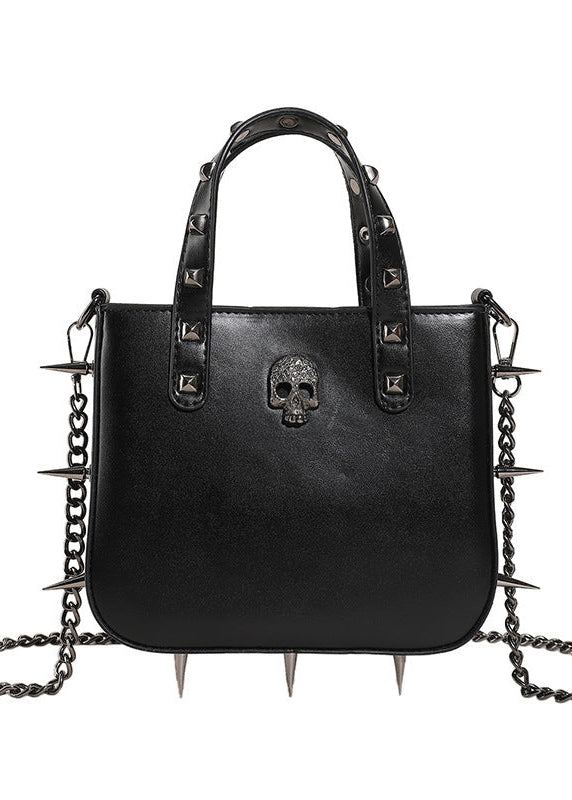 Gothic Skull & Cross Studded Crossbody Handbag