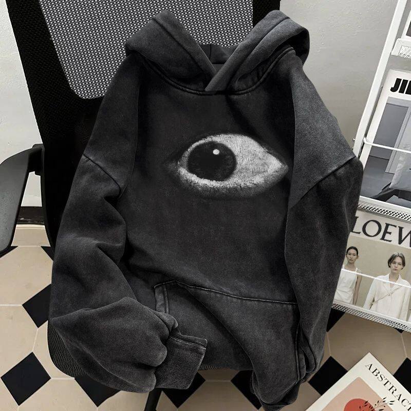 Onyx Acid-Wash Distressed Heavyweight Hoodie & Sweatshirt