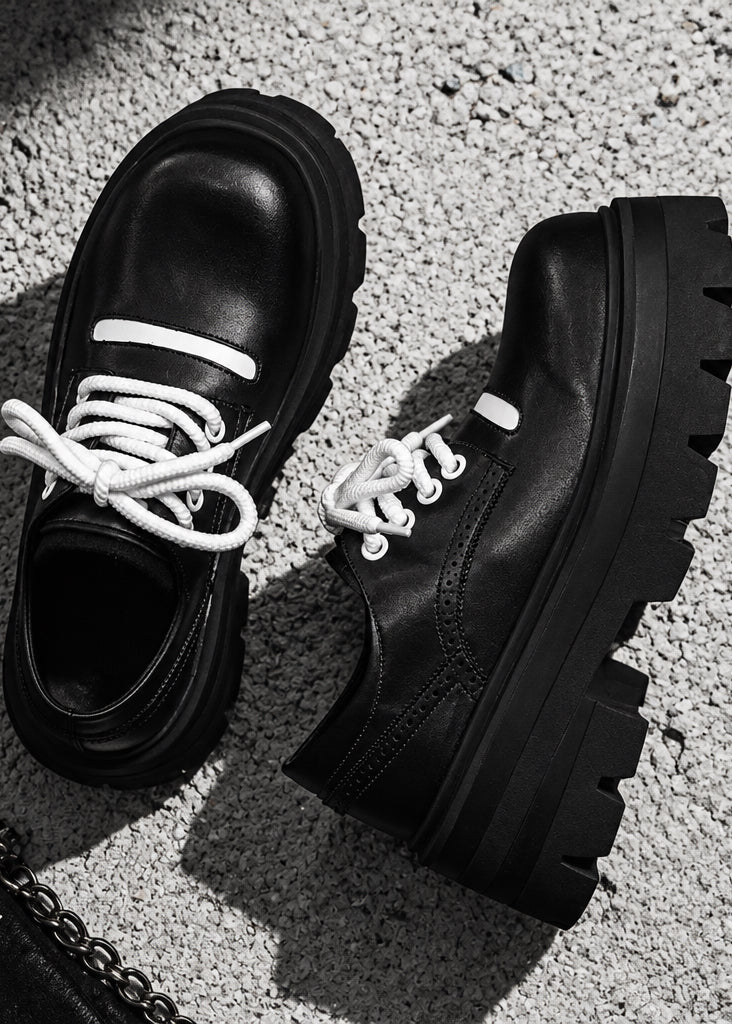 Punk Chunky Platform Big-Toe Leather Shoes