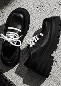 Punk Chunky Platform Big-Toe Leather Shoes