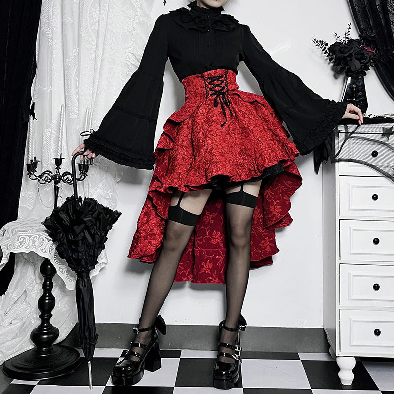High-Low Gothic Corset Ruffle Skirt