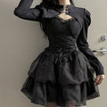 Whimsigoth Balletcore Mesh Tutu Layered Set