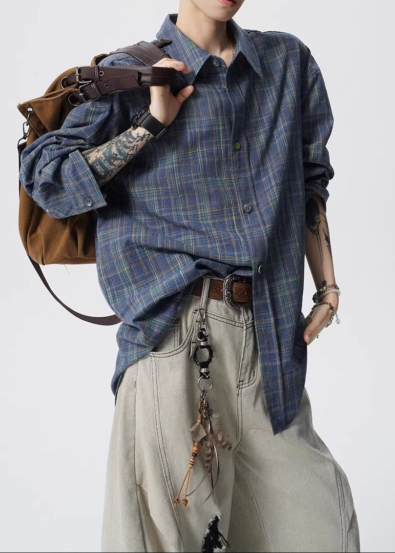 Vintage Plaid Button-Down Shirt