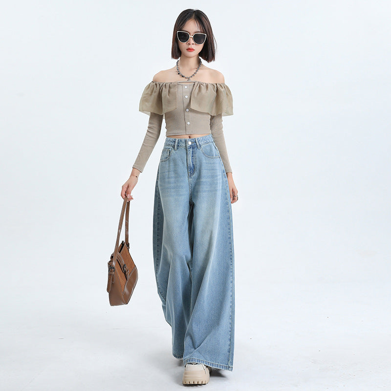 High-Waisted Palazzo Jeans