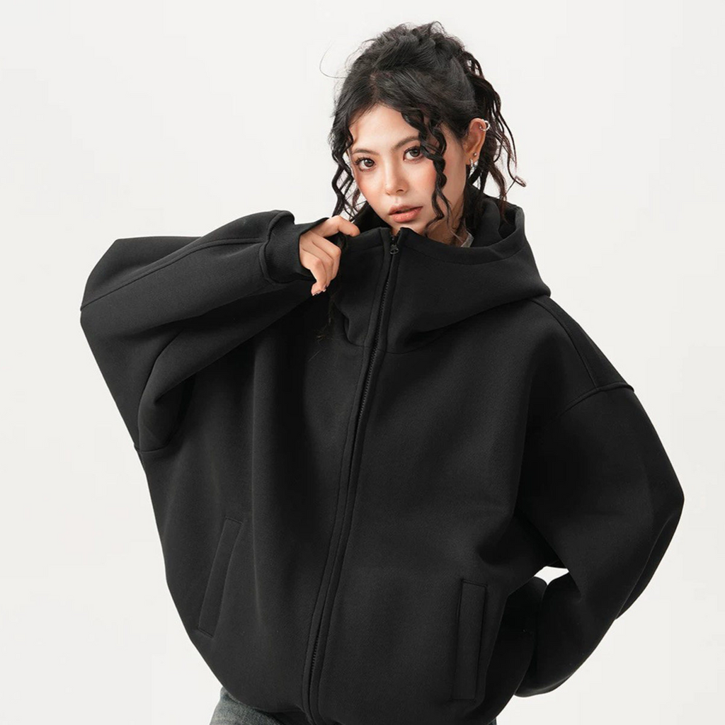 Obsidian Cleanfit Heavyweight Cardigan Hoodie