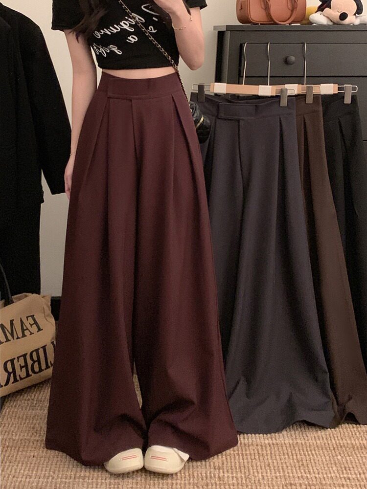 Draped Ultra-Wide Pleated Palazzo Trousers