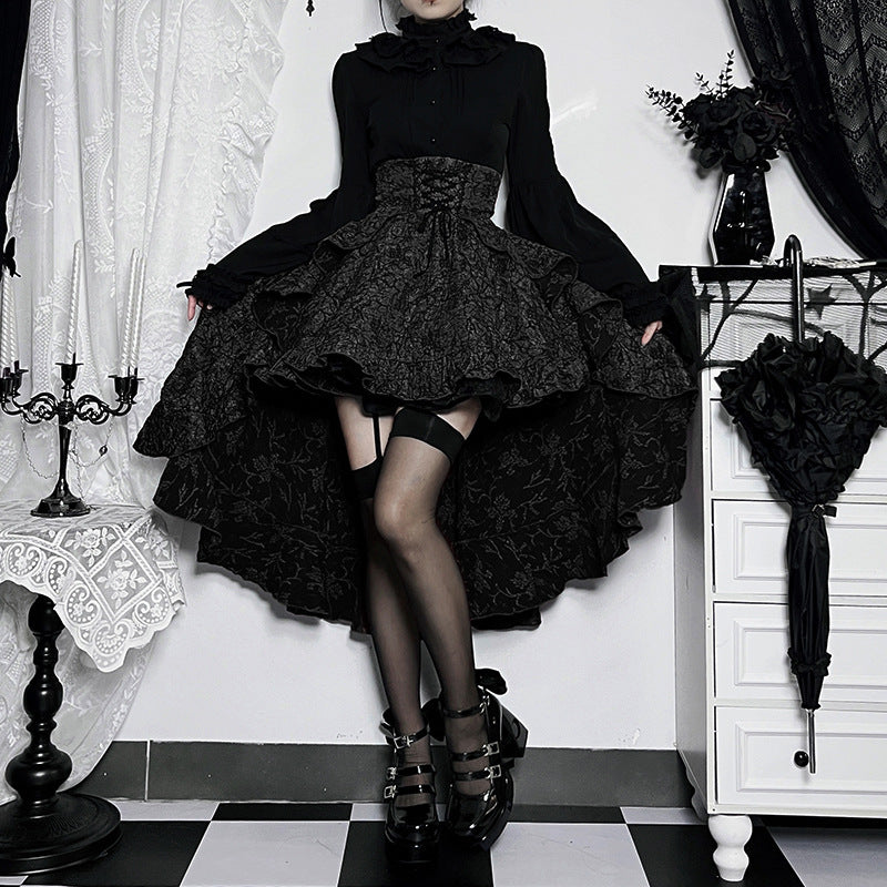 High-Low Gothic Corset Ruffle Skirt