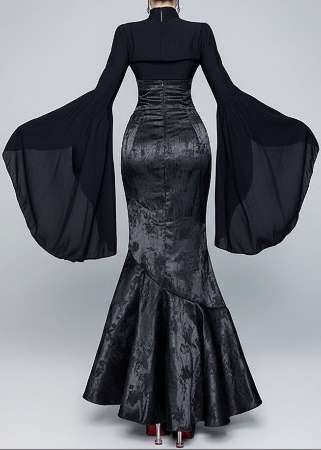 Romantic Gothic Bell-Sleeve Blouse