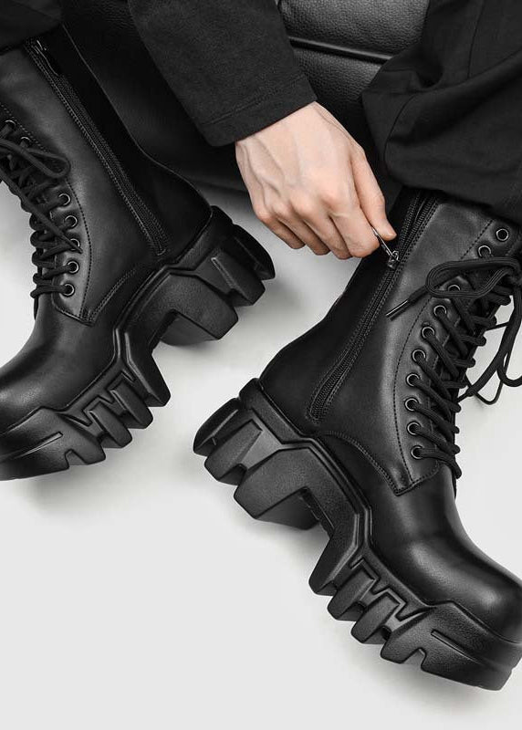 Goth Chunky Platform Ankle Boots