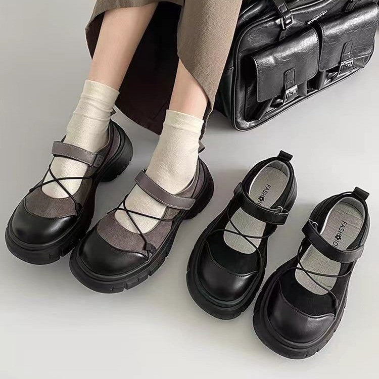 Platform Round-Toe Vintage Mary Jane Shoes
