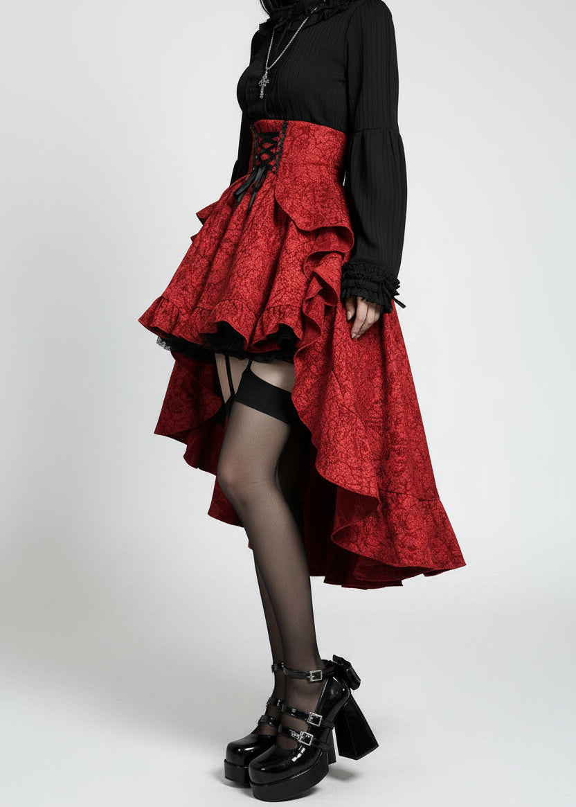 High-Low Gothic Corset Ruffle Skirt