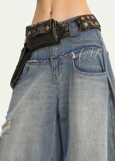 Punk Leather Utility Waist Bag