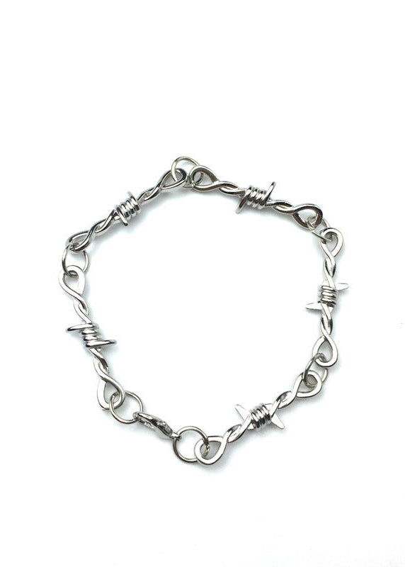 Barbed Wire Chain Necklace & Bracelet Set