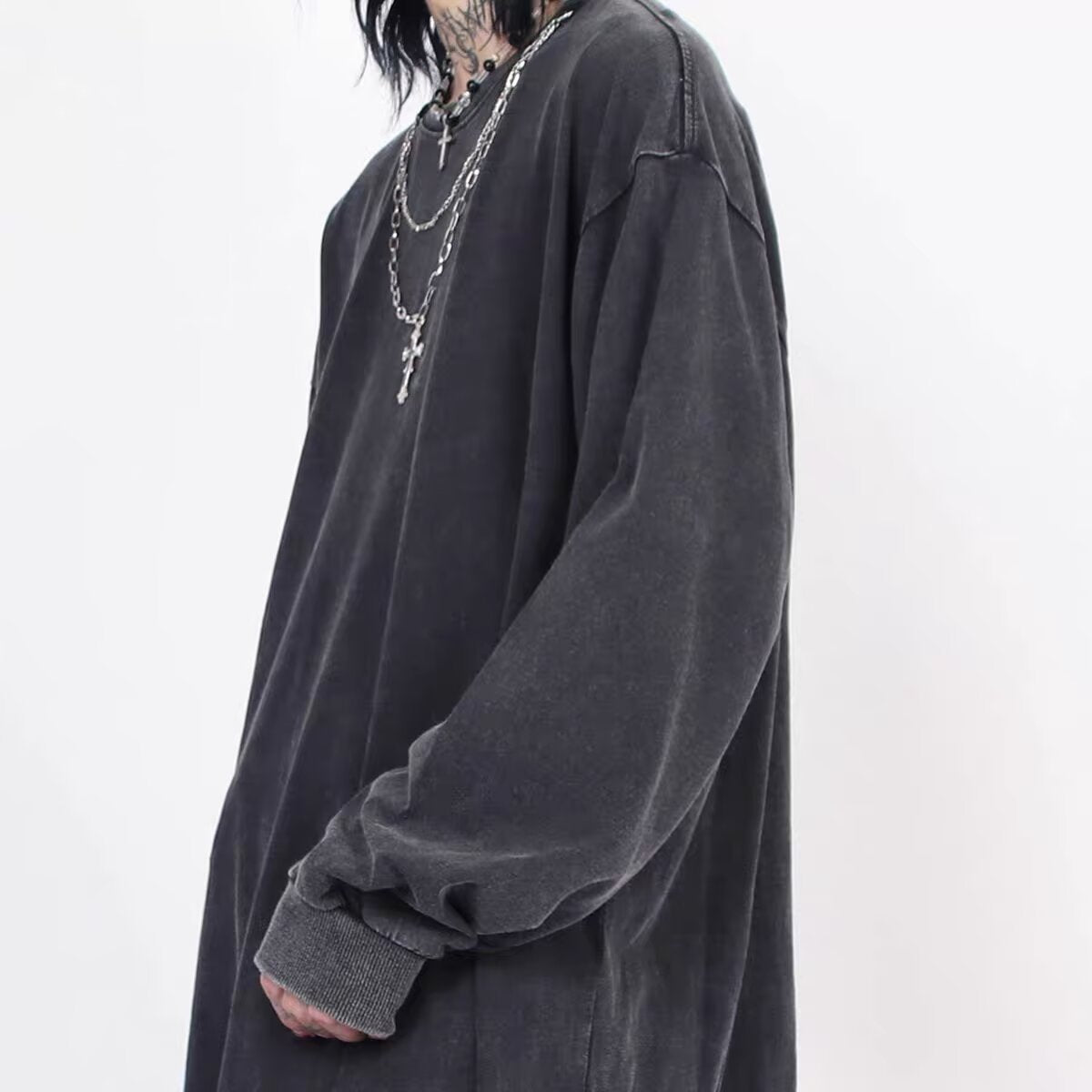 Vintage Washed Long-Sleeve Cotton Graphic Longsleeve