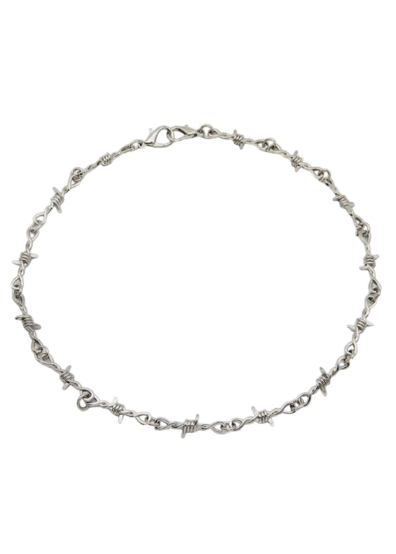 Barbed Wire Chain Necklace & Bracelet Set