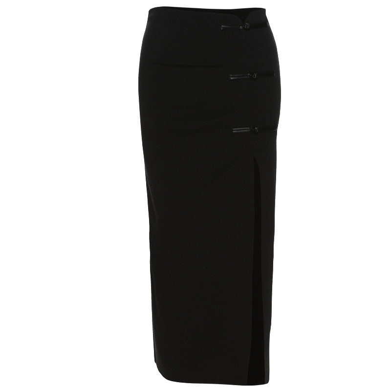 Neo-Oriental Low-Rise Ruched Midi Skirt