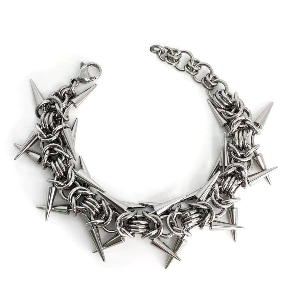 Cyberpunk Barbed Chainmail Spike Bracelet