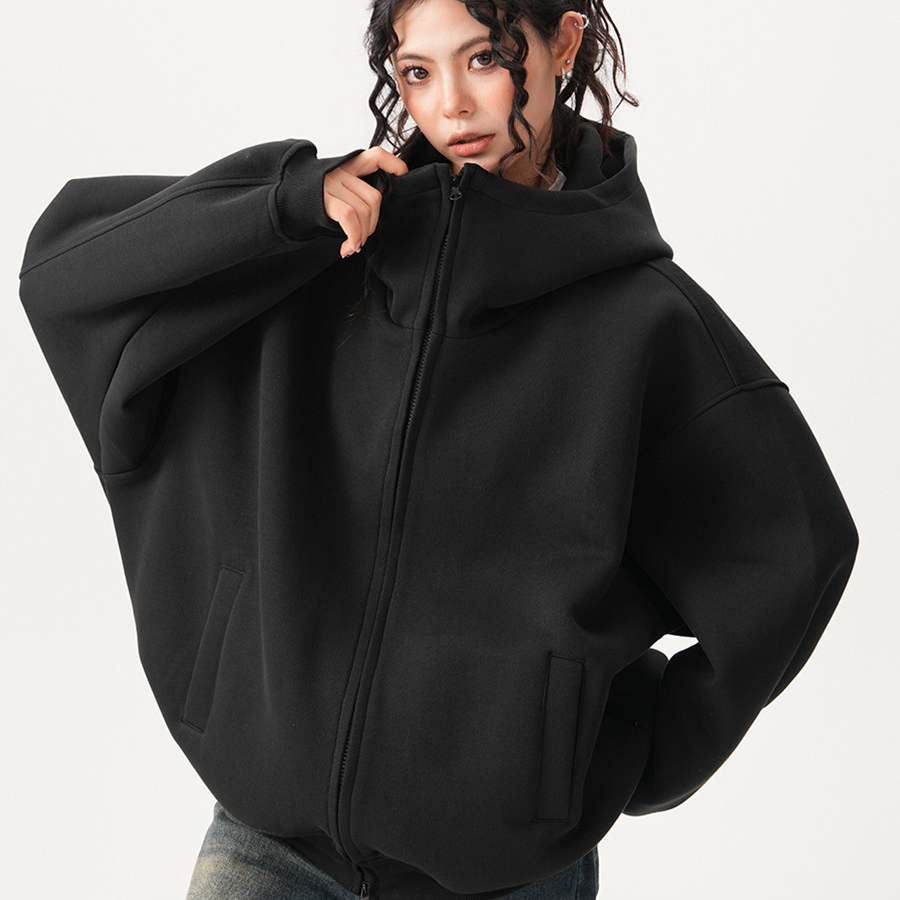 Obsidian Cleanfit Heavyweight Cardigan Hoodie