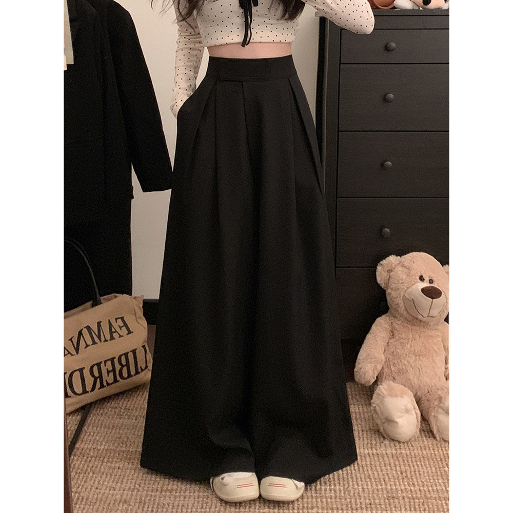 Draped Ultra-Wide Pleated Palazzo Trousers