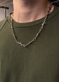 Barbed Wire Chain Necklace & Bracelet Set