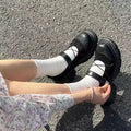Platform Round-Toe Vintage Mary Jane Shoes