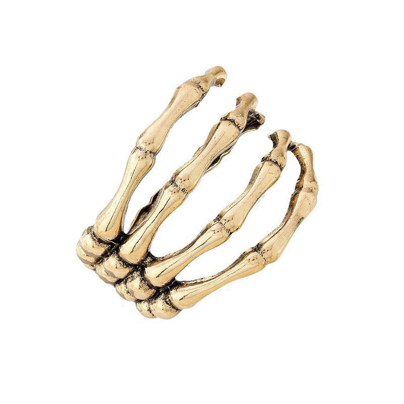 Antique Gothic Skeleton Hand Cuff Bracelet