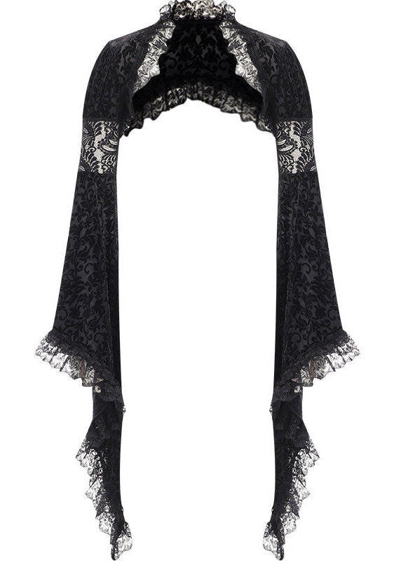 Noir Siren Qipao Maxi Dress & Lace Shrug Set