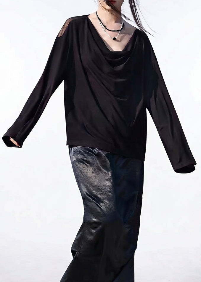 Snake Embroidered See-Through Knit Top