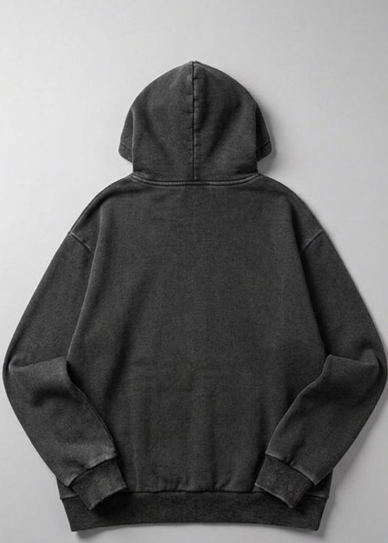 Onyx Acid-Wash Distressed Heavyweight Hoodie & Sweatshirt