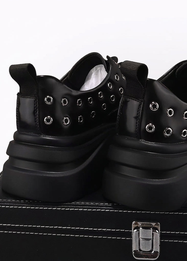 Punk Rivet Chunky Platform Derby Shoes