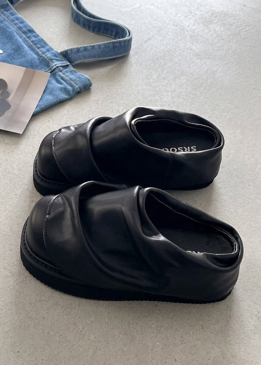 Closed-Toe Chunky Platform Slippers