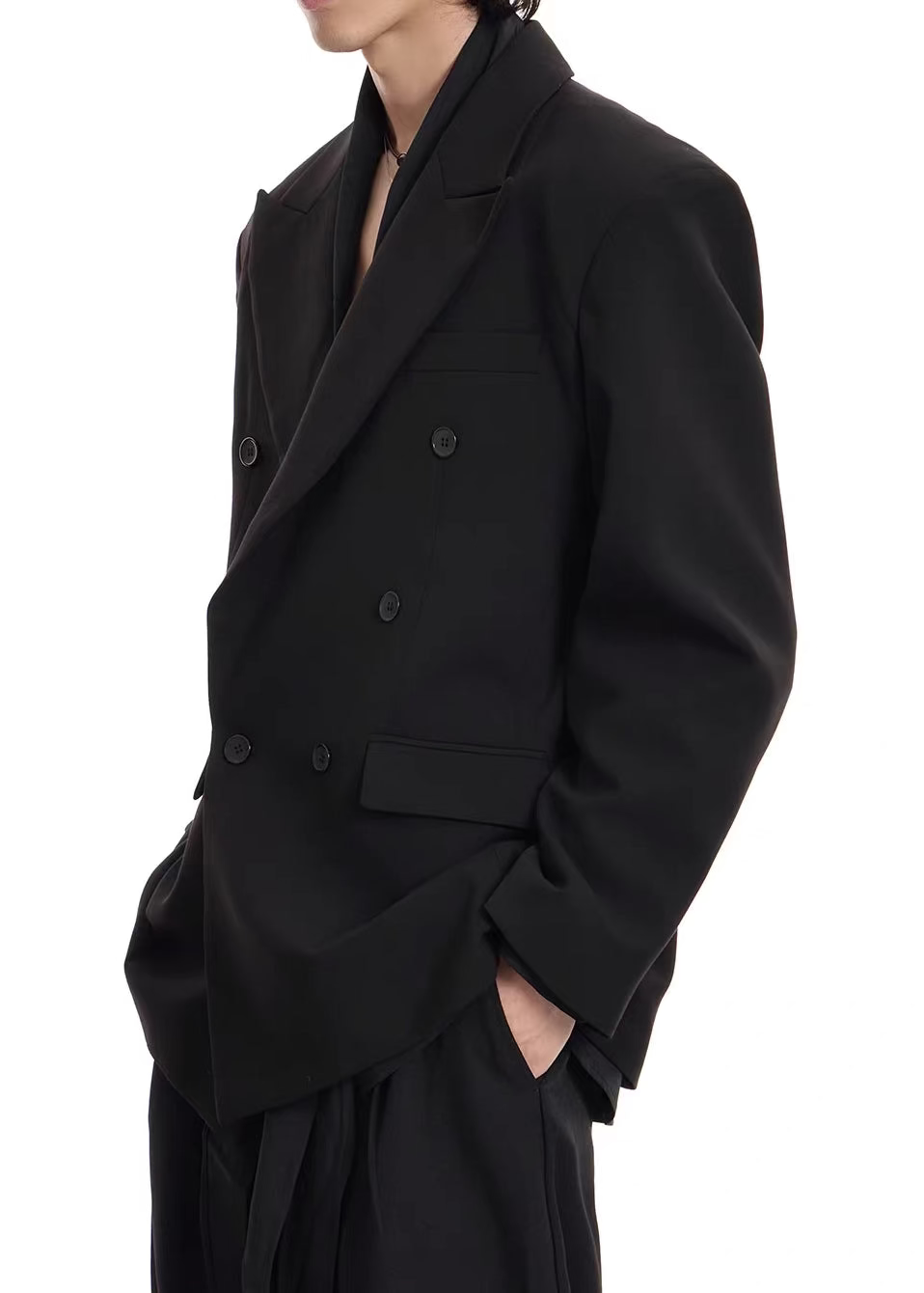 Double-Breasted Slim Fit Blazer