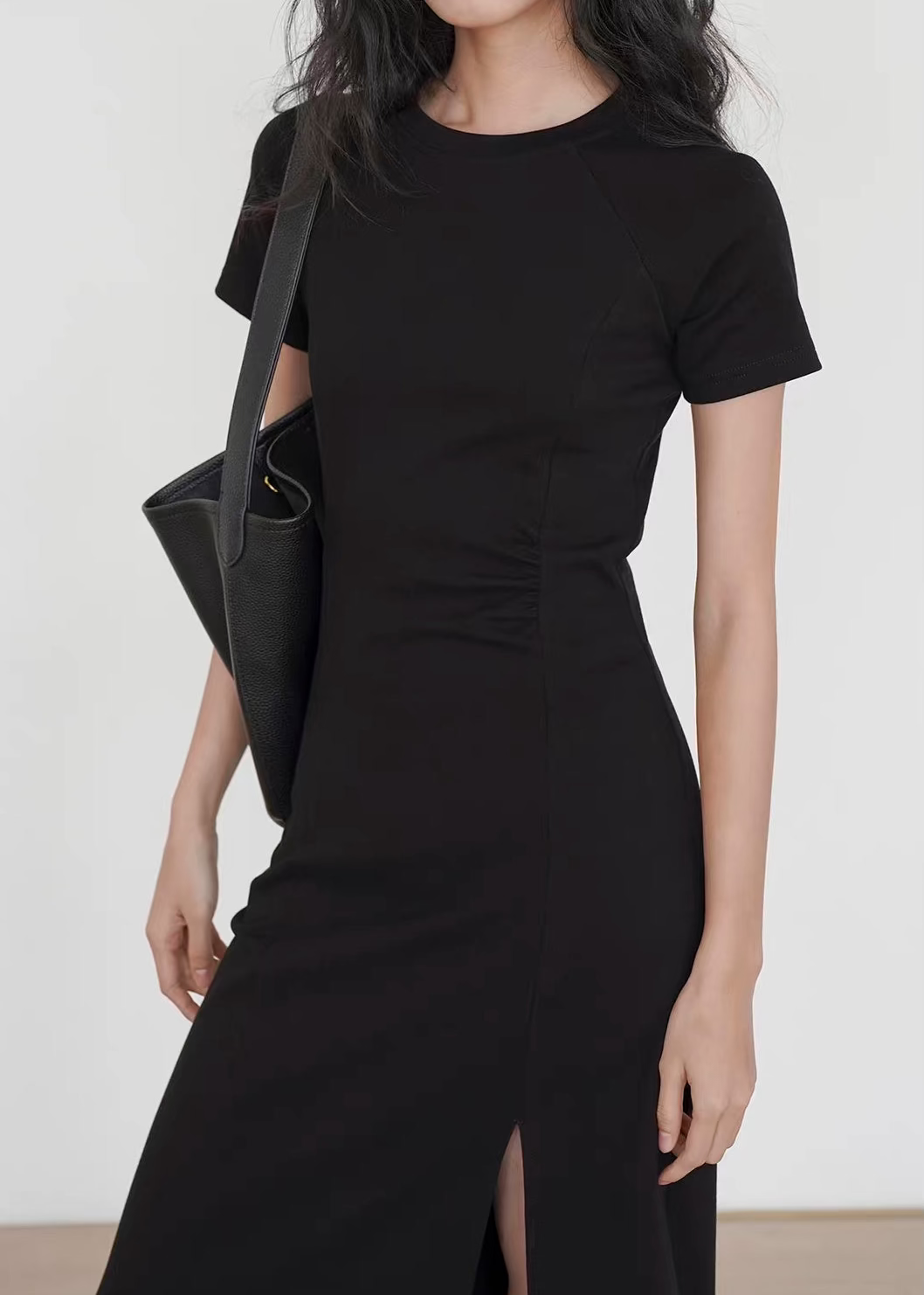 Gothic Split Front Mid-Length Dress