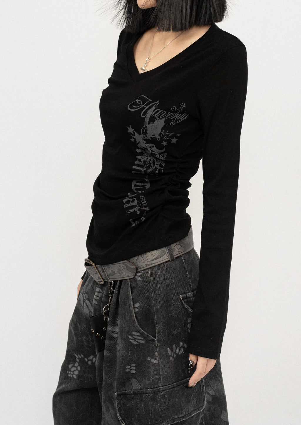 Harajuku Graphic Printed Long Sleeve Tee
