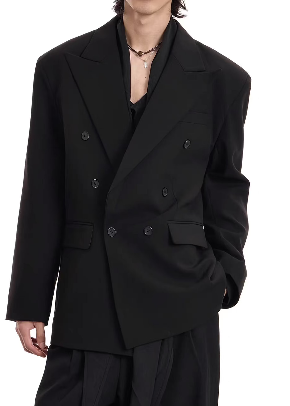Double-Breasted Slim Fit Blazer
