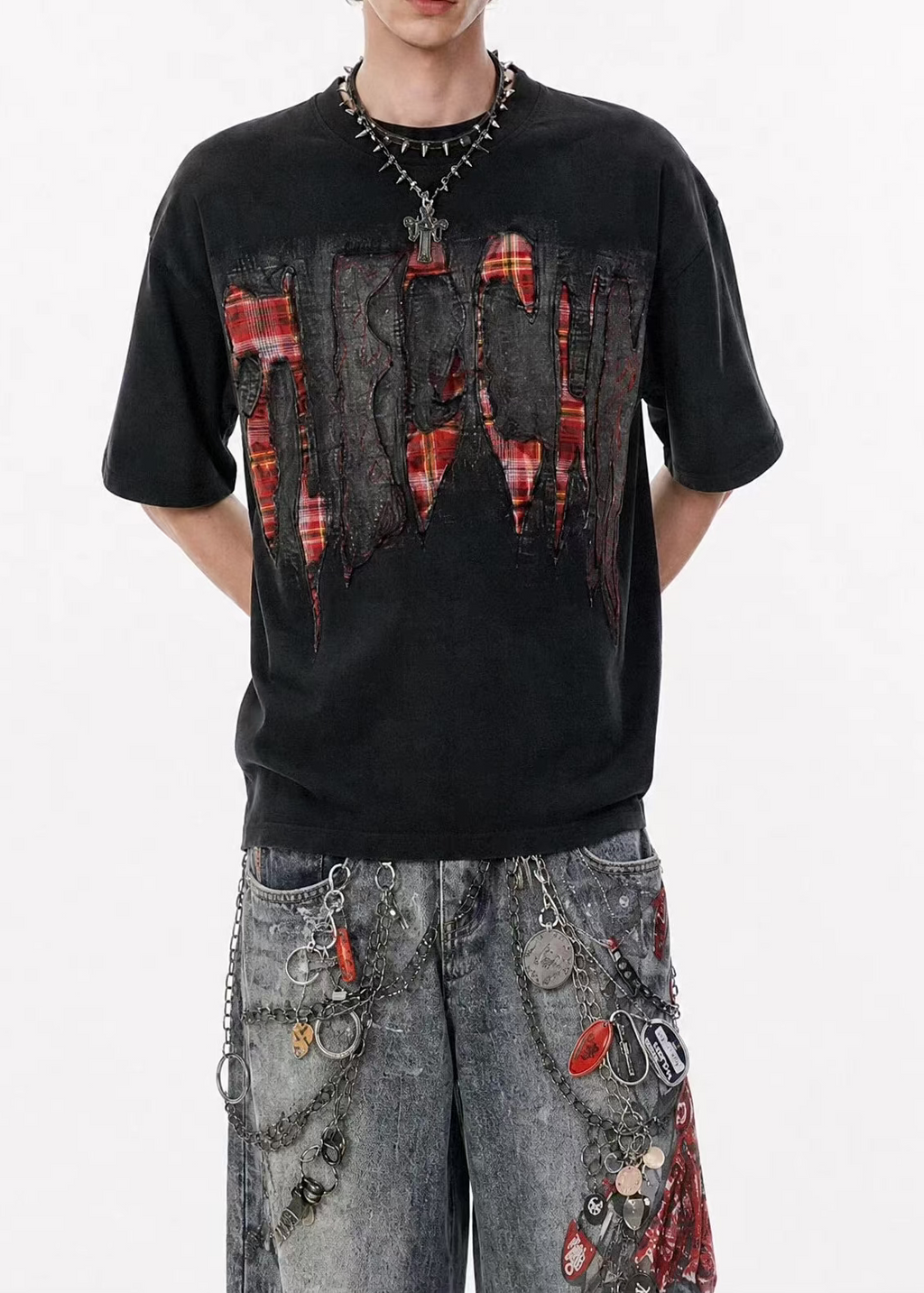 Cyberpunk Patchwork Graphic T-Shirt