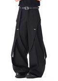 Retro Deconstructed Patchwork Wide-Leg Trousers