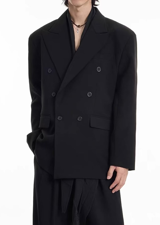 Double-Breasted Slim Fit Blazer