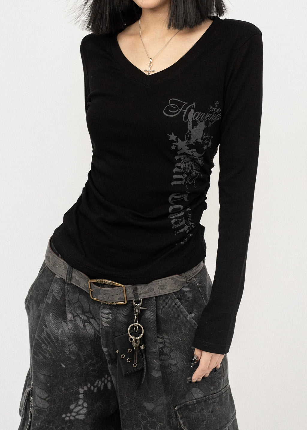 Harajuku Graphic Printed Long Sleeve Tee