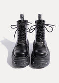 Heavy-Duty Gothic Platform Leather Boots