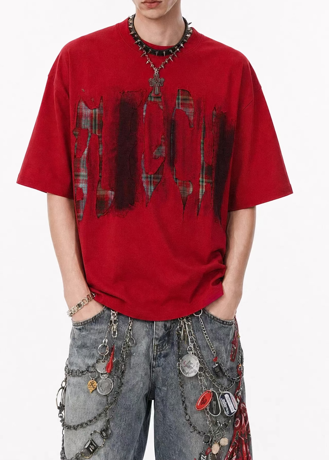 Cyberpunk Patchwork Graphic T-Shirt
