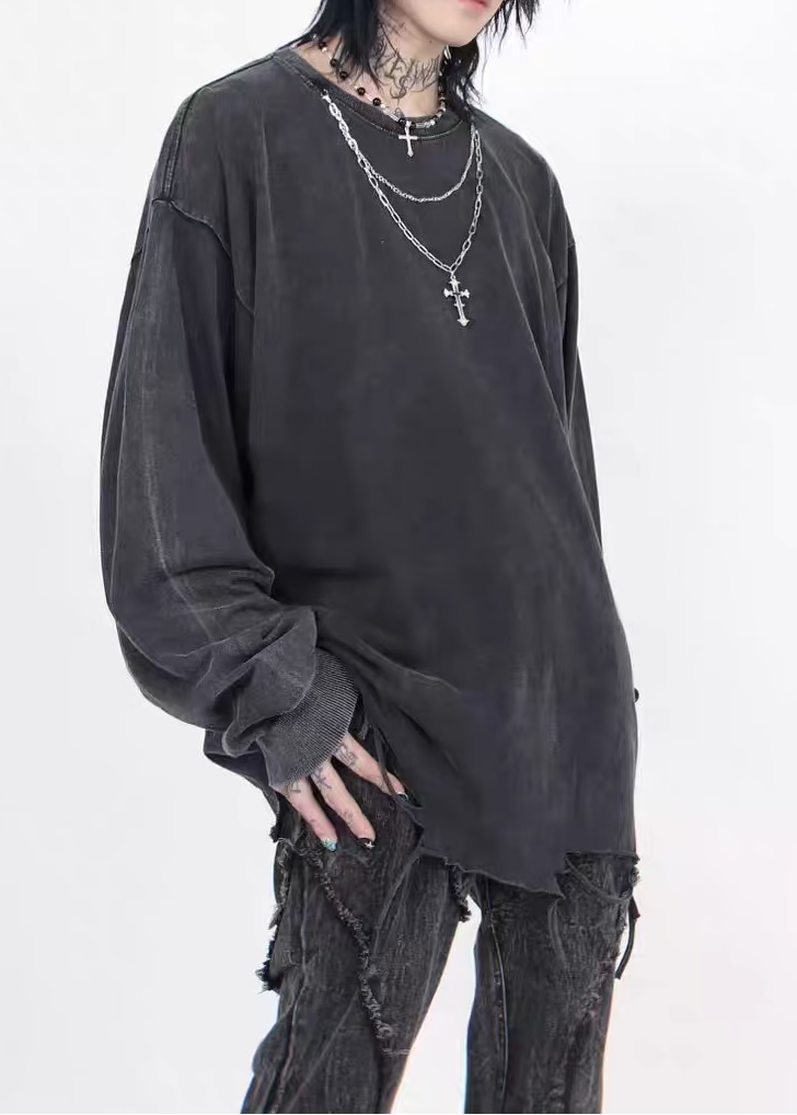 Vintage Washed Long-Sleeve Cotton Graphic Longsleeve