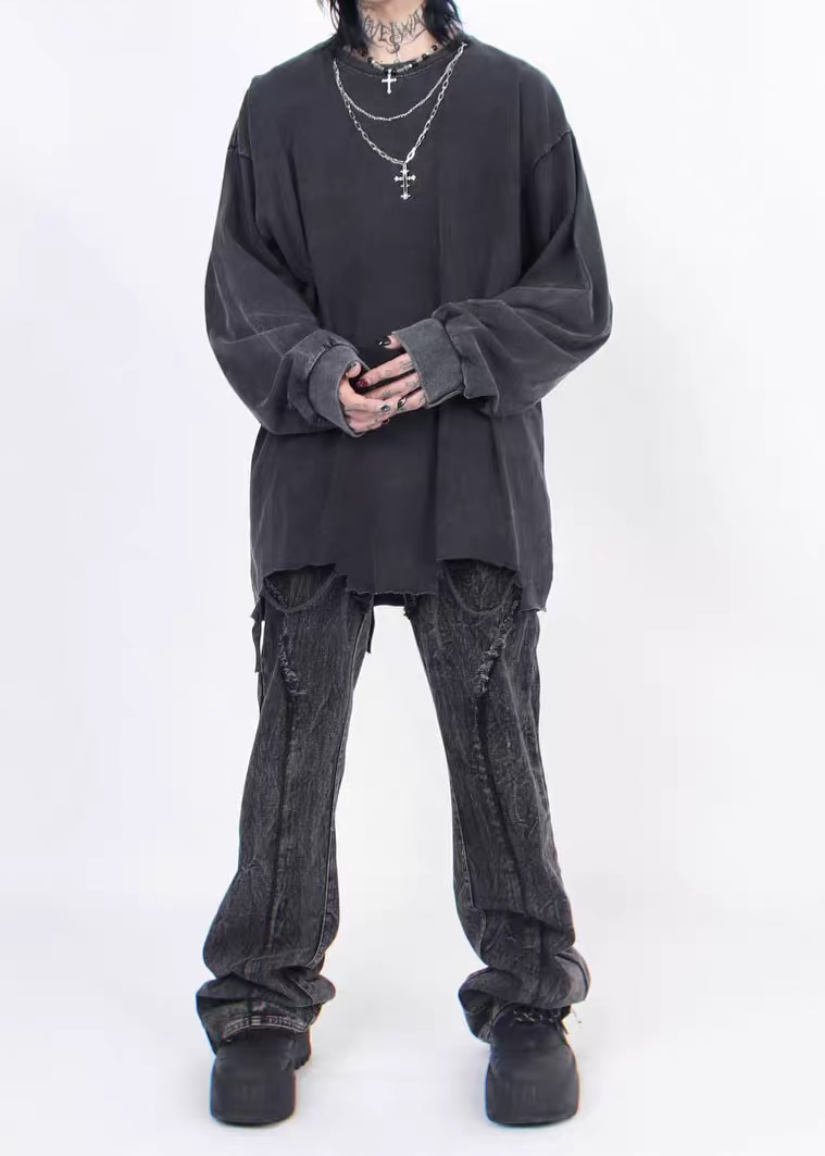 Vintage Washed Long-Sleeve Cotton Graphic Longsleeve