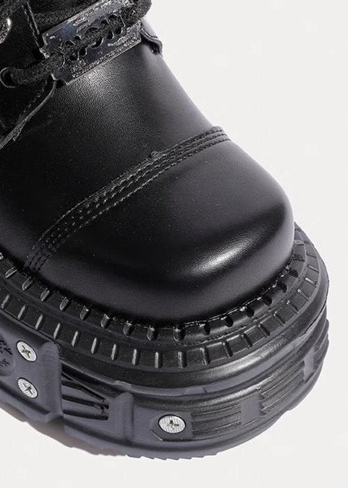 Heavy-Duty Gothic Platform Leather Boots